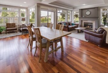 A ZAR stained hardwood floor.