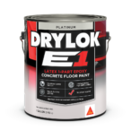 A red and gray gallon bucket of DRYLOK® E1 Latex 1-Part Epoxy Concrete Floor Paint.