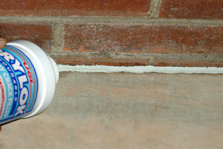 Drylok pourable masonry crack filler application